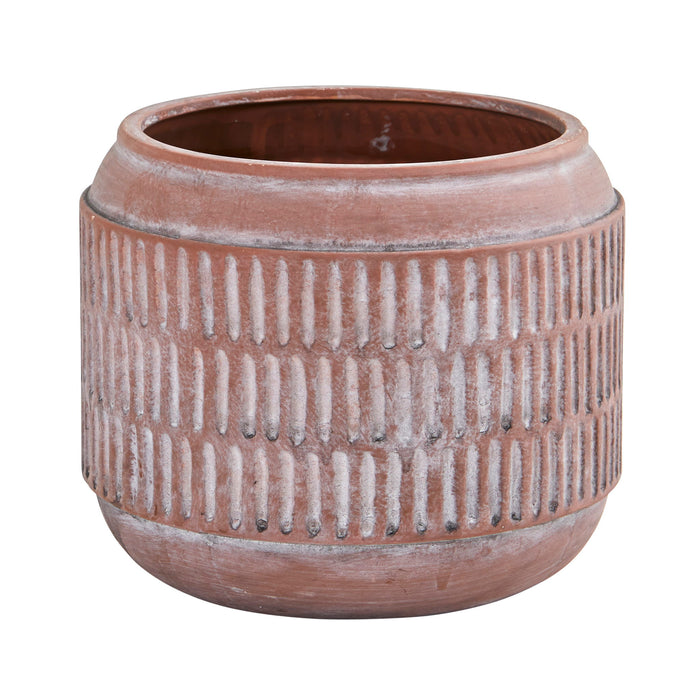 8" Boho Chic Ceramic Embossed Planter