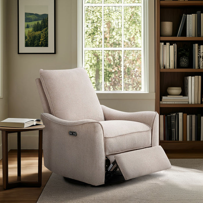 Cameron - Power Recliner 3-in-1 With Swivel, Glider, Charging Station - Beige