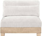 Turin - Chenille Fabric Upholstered Modular Armless Chair - Natural Base - Simple Home Plus