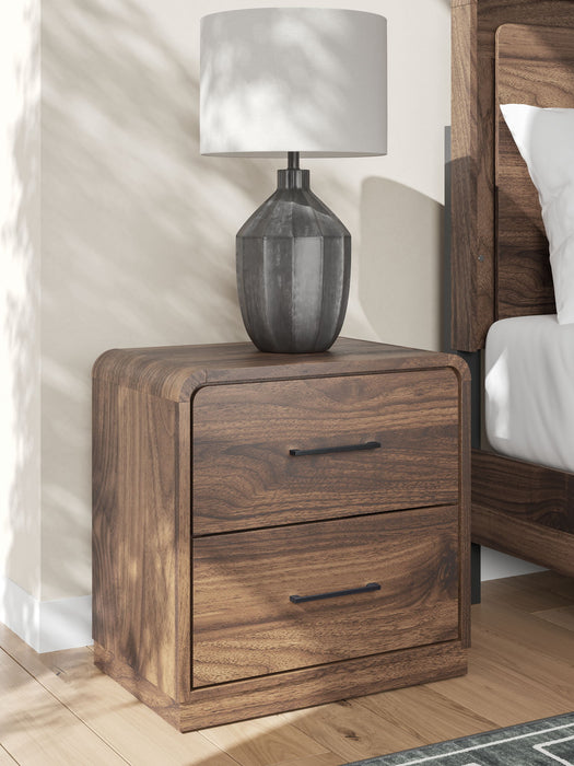 Fortlorn - Two Drawer Night Stand - Walnut Brown - Simple Home Plus