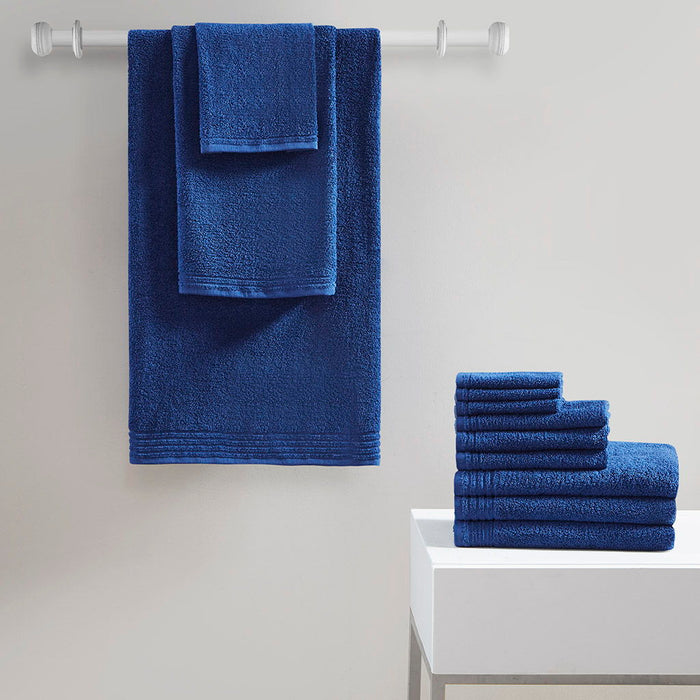 Big Bundle - Quick Dry 12 Piece Bath Towel Set - Navy - Simple Home Plus