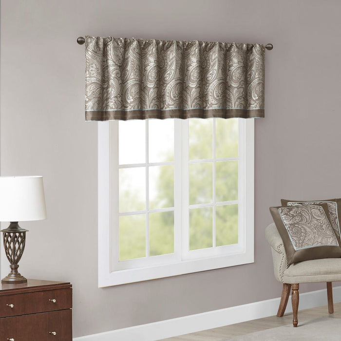 Aubrey - Window Valance - Blue / Brown - Simple Home Plus