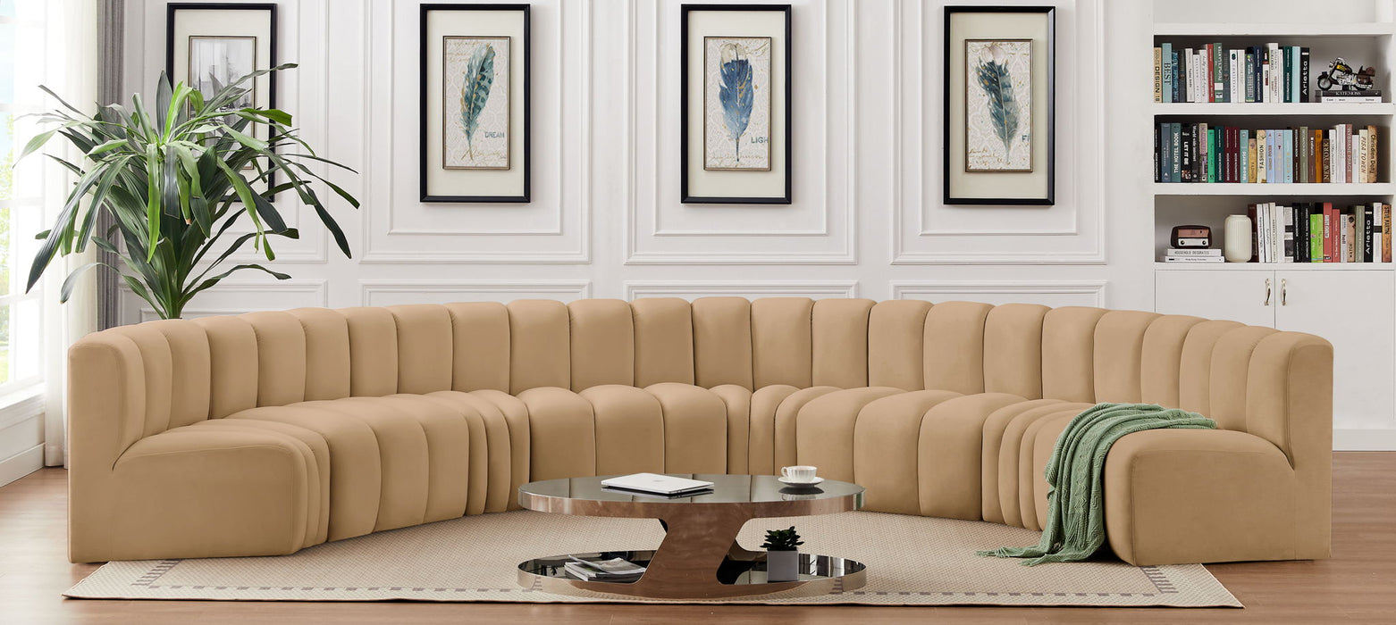 Arc - Velvet 8 Piece U-Shaped Modular Sofa - Simple Home Plus