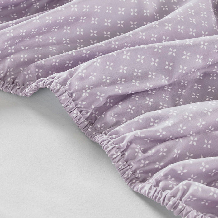 Luna - 5 Piece Twin Floral Comforter Set With Bed Sheets - Taupe - Simple Home Plus