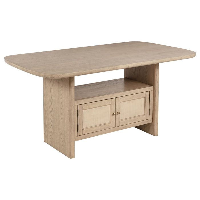 Kailani - Cane Counter Height Storage Dining Table - Beige Oak - Simple Home Plus