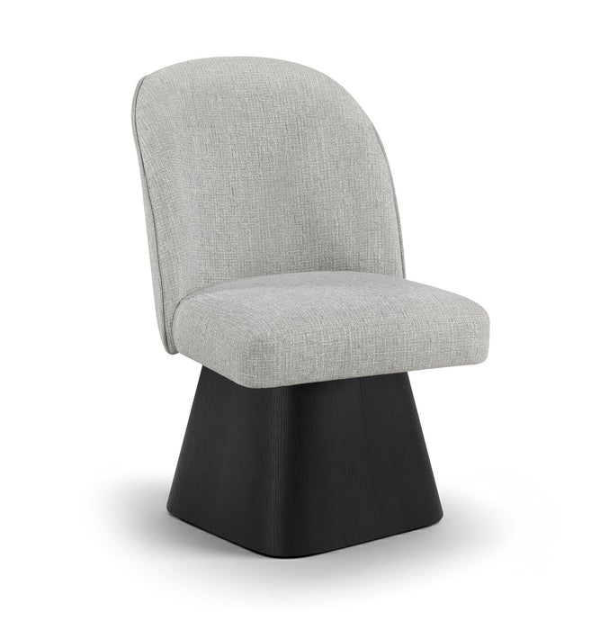 Marlowe - Linen Textured Fabric Upholstered Swivel Dining Side Chair - Stained Black - Simple Home Plus