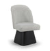 Marlowe - Linen Textured Fabric Upholstered Swivel Dining Side Chair - Stained Black - Simple Home Plus