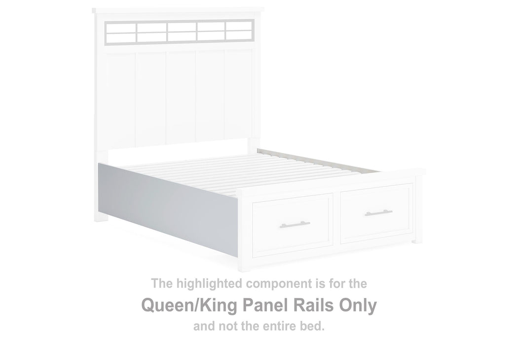 Ashbryn - Queen/King Panel Rails - White / Natural - Simple Home Plus