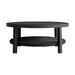 Cayman - Black Aluminum Outdoor Round Conversation Table With Wicker Shelf - Simple Home Plus