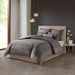 Hanae - Blend Yarn Dyed 3 Piece Duvet Cover Set - Gray - Simple Home Plus