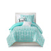 Raina - Twin Metallic Printed Comforter Set - Aqua / Silver - Simple Home Plus