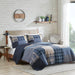 Winter Hills - Oversized Cotton Quilt Set - Blue - Simple Home Plus