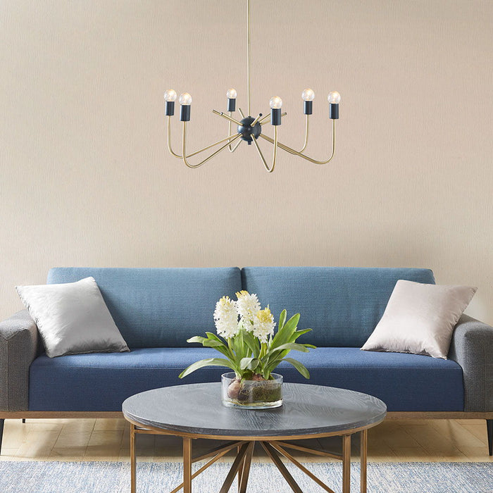Alexis - 6-Light Two-Tone Chandelier - Antique Brass - Simple Home Plus
