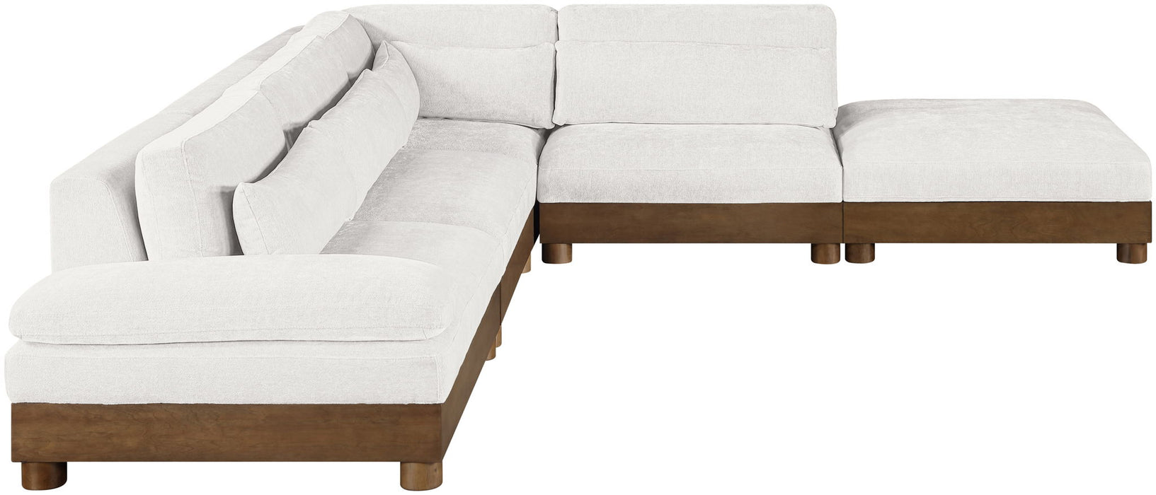 Turin - Chenille Fabric Upholstered Modular Sectional - Cream - Simple Home Plus