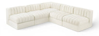Rummi - Armless Velvet Performance Fabric Upholstered 5 Piece Modular Sectional - Simple Home Plus