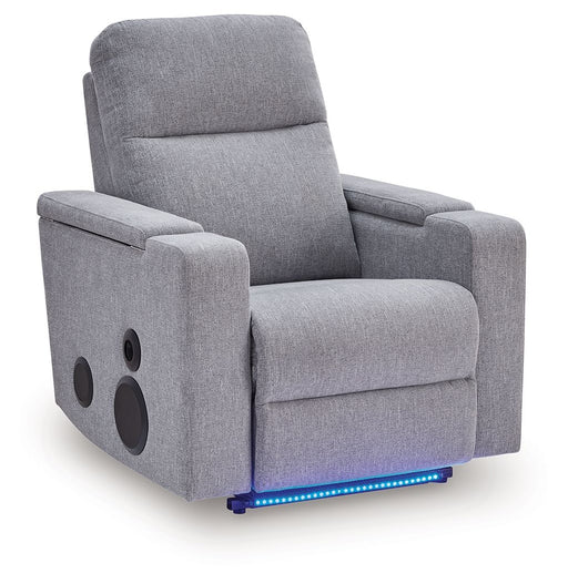Pineland - Glider Power Recliner With Audio System - Pewter - Simple Home Plus