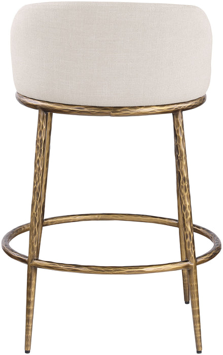 Ferro - Upholstered Counter Stool With Brushed Gold Base - Simple Home Plus