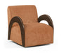 Neria - Chenille Fabric Upholstered Swivel Accent Chair - Painted Brown Base - Simple Home Plus