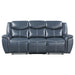 Sloane - Upholstered Padded Arm Reclining Sofa - Blue - Simple Home Plus