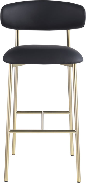 Lupita - Vegan Leather Upholstered Bar Stool With Brushed Gold Frame (Set of 2) - Simple Home Plus