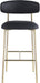 Lupita - Vegan Leather Upholstered Bar Stool With Brushed Gold Frame (Set of 2) - Simple Home Plus