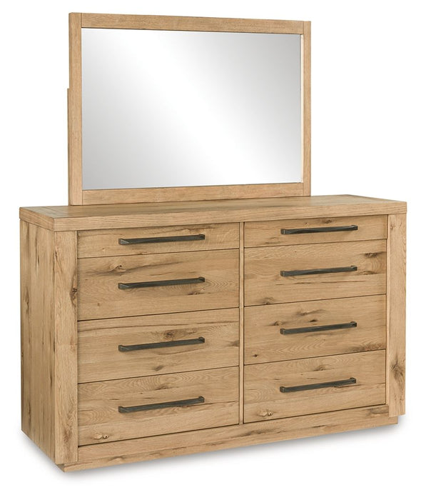 Bracken - Light Brown - Dresser And Mirror - Simple Home Plus