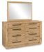Bracken - Light Brown - Dresser And Mirror - Simple Home Plus