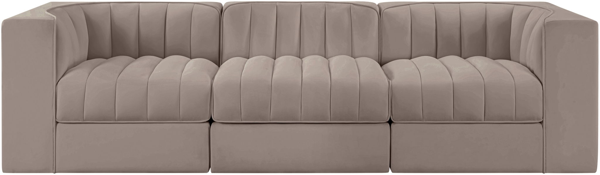 Rummi - Velvet Performance Fabric Upholstered 3 Piece Modular Sofa - Simple Home Plus