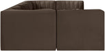 Rummi - Velvet Performance Fabric Upholstered 7 Piece Modular Sectional (With 2 Corner Chairs) - Simple Home Plus