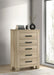 Oakglen - 5-Drawer Bedroom Chest Of Drawers - Weathered Oak - Simple Home Plus