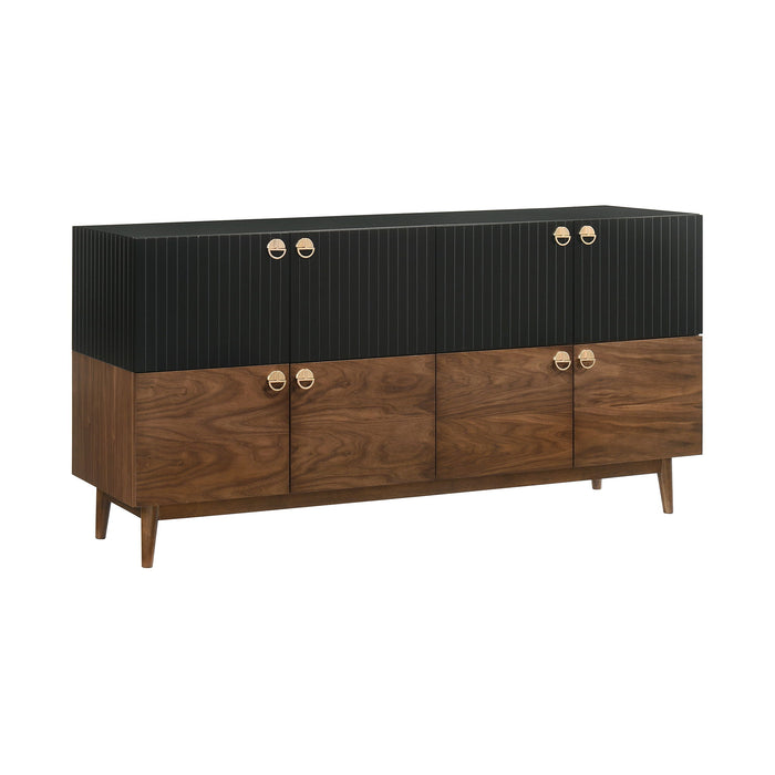Amigo - Veneer Buffet - Black / Walnut - Simple Home Plus