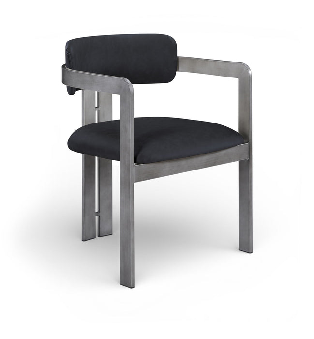 Aurum - Vegan Leather Upholstered Dining Chair With Gray Base (Set of 2) - Simple Home Plus