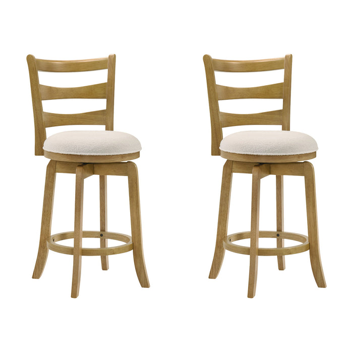 Melindra - Modern Farmhouse Swivel Wood Counter Height Kitchen Bar Stool - Simple Home Plus