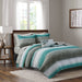 Saben - King Complete Reversible Coverlet And Sheet Set - Aqua - Simple Home Plus