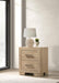 Arielle - 2-Drawer Bedroom Nightstand With Casters - Light Oak - Simple Home Plus