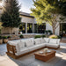 Mirella - 5 Piece Water Resistant Fabric Upholstered Outdoor Patio Modular Sectional - Simple Home Plus