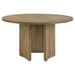 Adina - 5 Piece Round Dining Table Set - Barley / Distressed Light Brown - Simple Home Plus