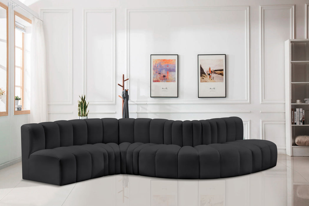 Arc - Faux Leather 6 Piece Curved Modular Sofa - Simple Home Plus