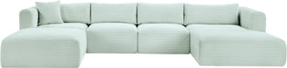 Shaggy - 5 Piece Modular Sectional With Chaise And Ottoman - Simple Home Plus