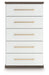 Kendanport - Brown / White - Five Drawer Chest - Simple Home Plus