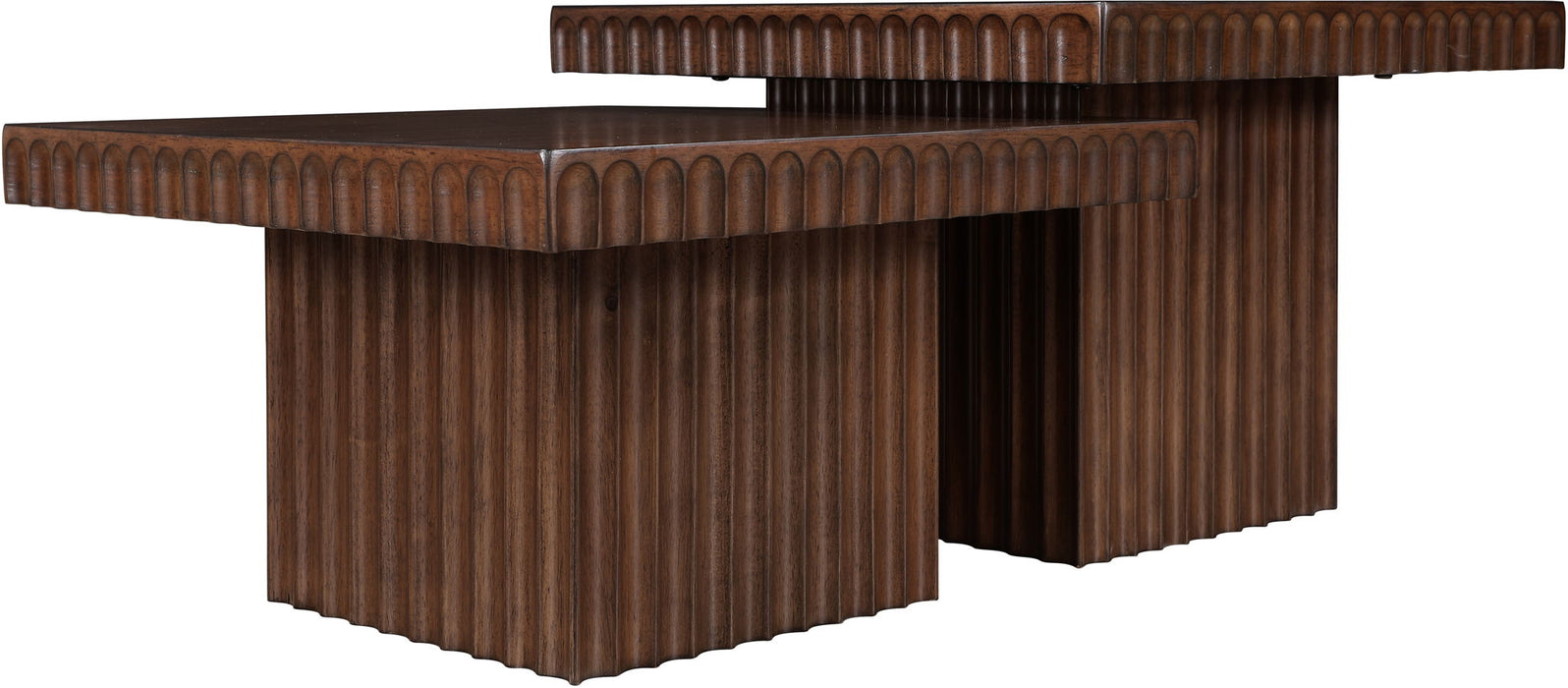 Spencer - 15" Oak Veneer 2 Piece Coffee Table - Simple Home Plus