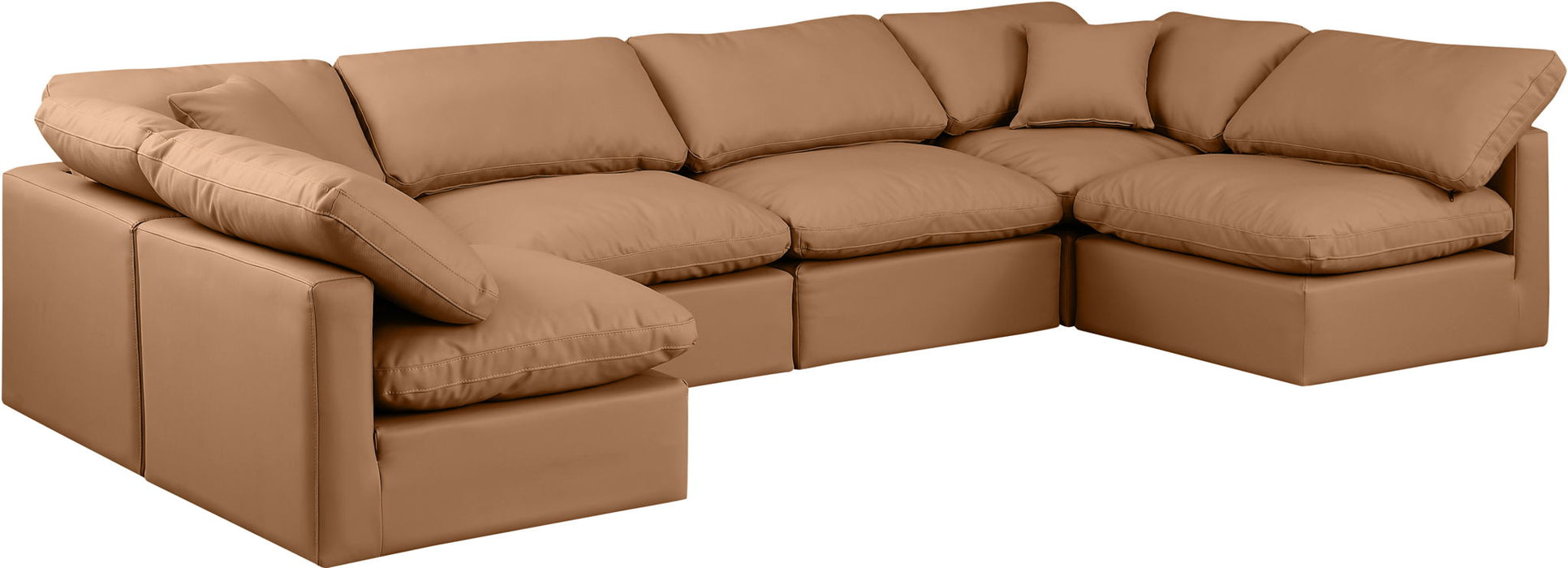 Indulge - Faux Leather 6 Piece Modular U-Shaped Sectional - Simple Home Plus