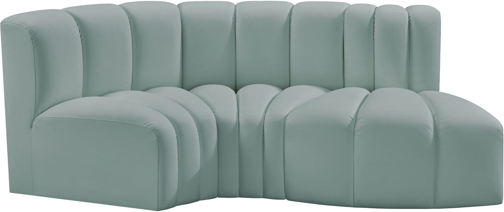 Arc - Faux Leather 3 Piece Modular L-Shaped Sofa