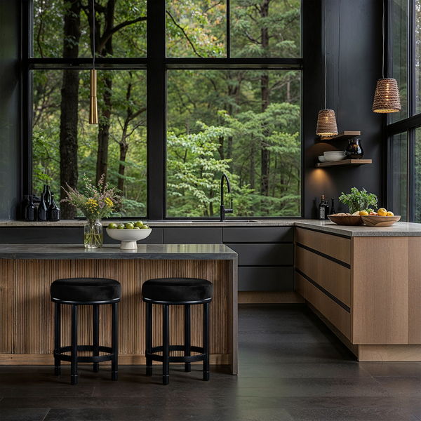 Monette - Counter Stool With Black Base