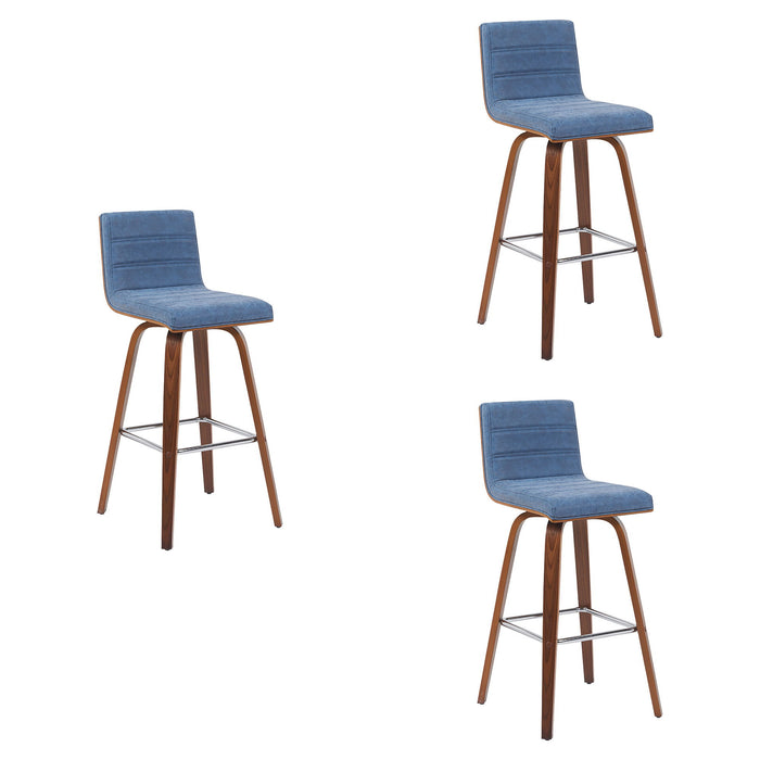 Vienna - Modern Swivel Bar Height Stool - Walnut Finished Wood Frame - Simple Home Plus