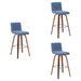 Vienna - Modern Swivel Bar Height Stool - Walnut Finished Wood Frame - Simple Home Plus