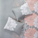 Lola - King 6 Piece Reversible Printed Coverlet Set - Gray / Blush - Simple Home Plus