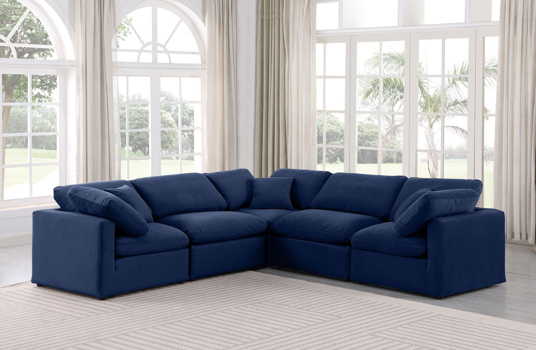 Indulge - Velvet 5 Piece Modular Corner Sectional - Simple Home Plus