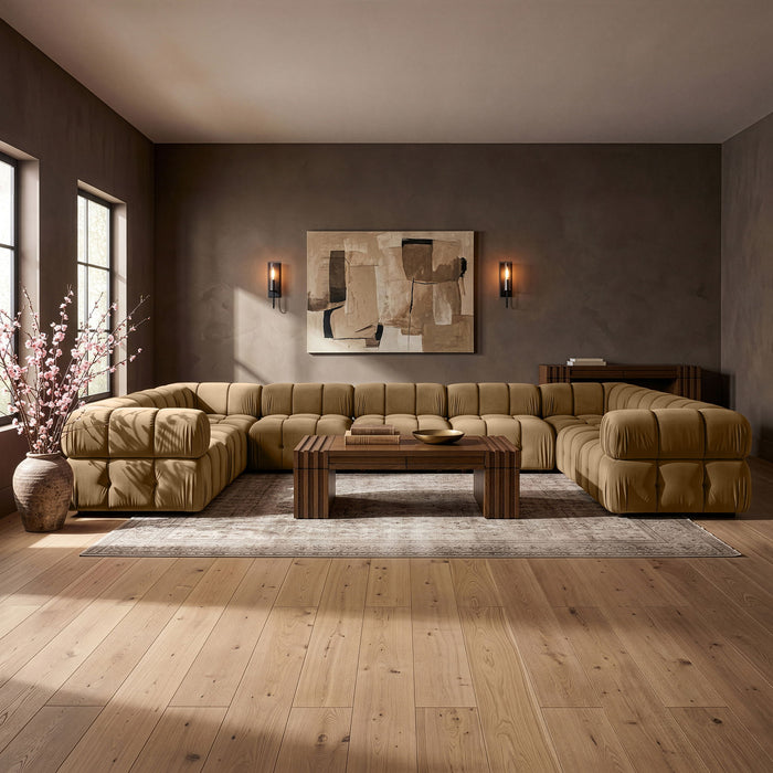 Orin - Velvet Performance Fabric Upholstered 9 Piece Sectional