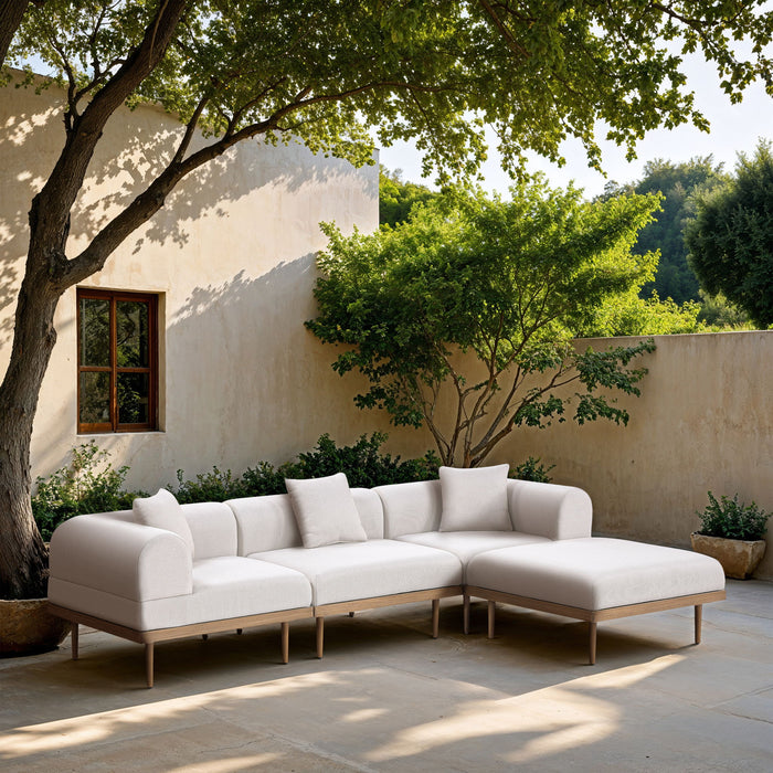Laguna - 4 Piece 106.5" Upholstered Outdoor Patio Modular Sectional - Simple Home Plus